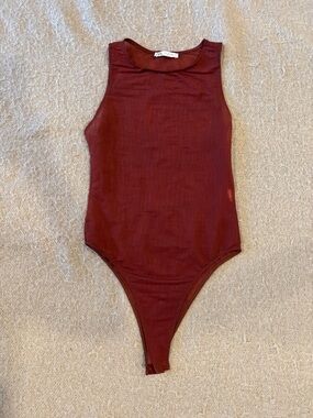 Zara Burgundy Sleeveless Bodysuit